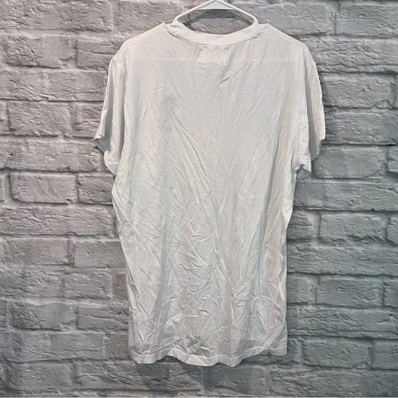 NWT Rollas Men’s Medium Bird Head Chain Stitch White T-shirt - Picture 3 of 7